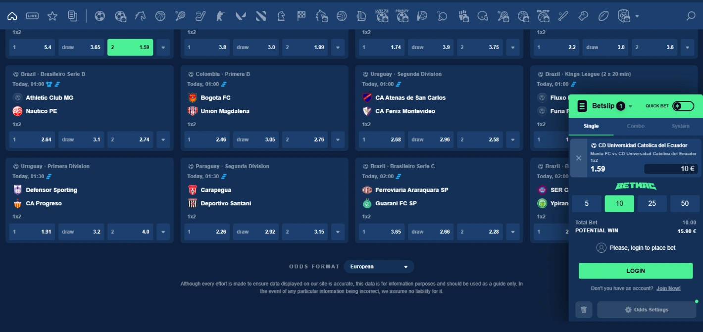 betmac casino sports